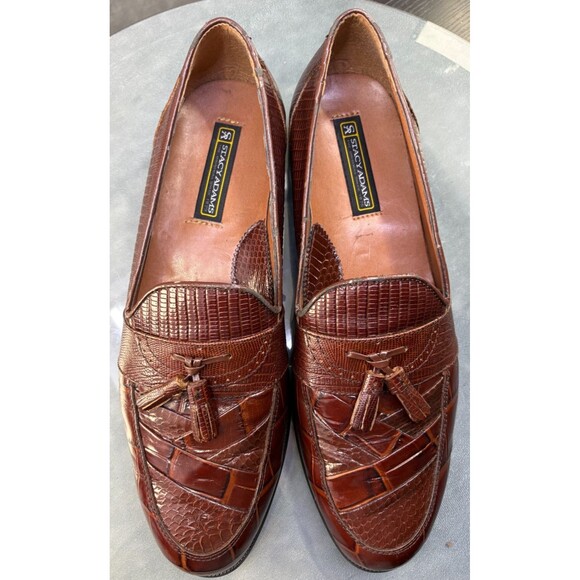 Stacy Adams Men\'s Slip Ons Loafers Shoes Size 13 M Genuine Leather Snake Print main image 10